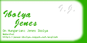 ibolya jenes business card